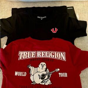 True Religion Red Graphic Tee with Black Crewneck Tee - Kids